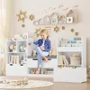 72” Kids Bookshelf with Reading Nook, Super Large Toy Storage Organizer with Seat Cushion and 3 Movable Drawers 6