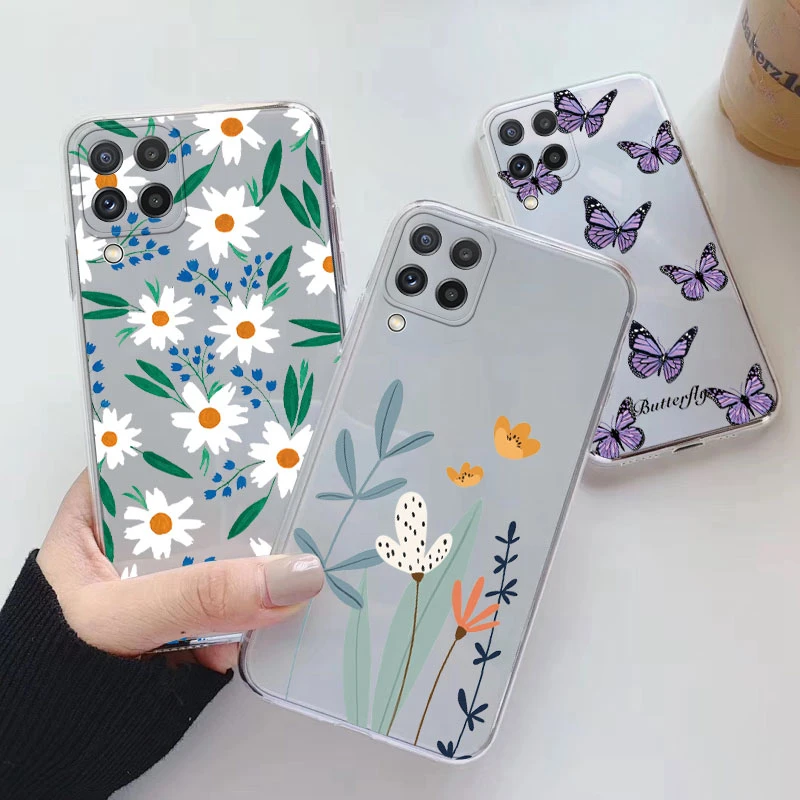 Floral Silicone Transparent Soft Phone Case with TPU Flower Design