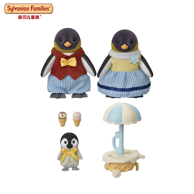 Sylvanian Families Penguin Family Doll Play Toy Children Doll Birthday Play Parent Child Interactive Scene Communication Toy 6