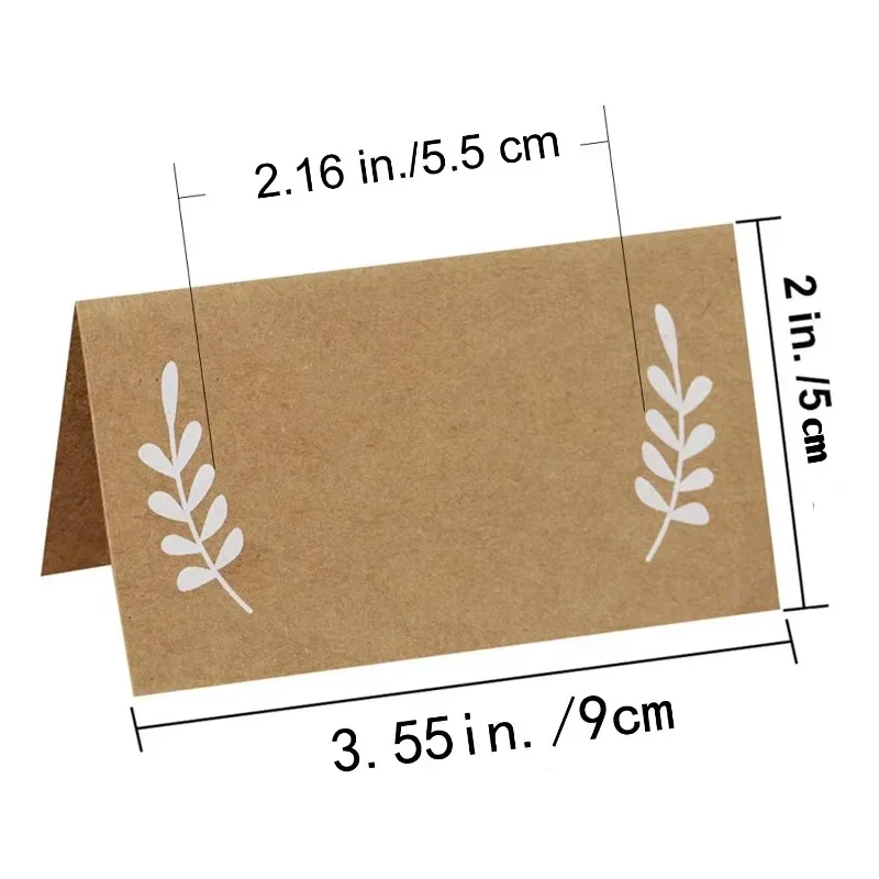 Place Cards 30/60/80pcs Khaki Wedding Seating Number Table Card Name Place Card Birthday Party Sign in Classmate Dinner Greeting Seat