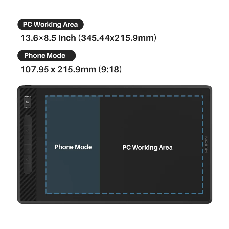 13.6 x 8.5 Inch HUION G930L Wireless Graphics Tablets Inspiroy Giano Drawing tablet Bluetooth Connection with Pentech 3.0 Stylus — view 2