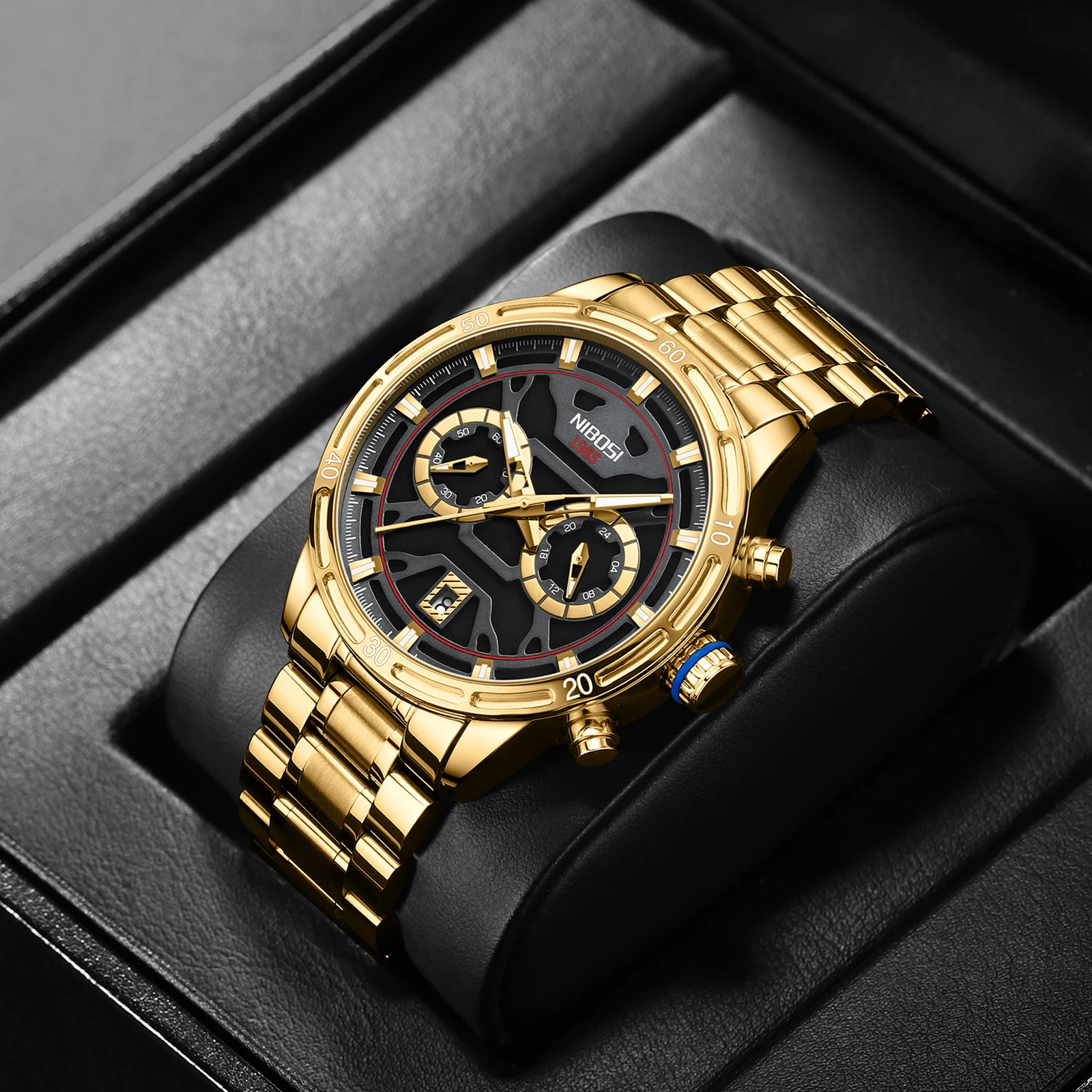 NIBOSI 2024 Men's Quartz Watches Waterproof Watch for Man Gold Clock Relogio Masculino Men Luxury Gift Display Man Watches