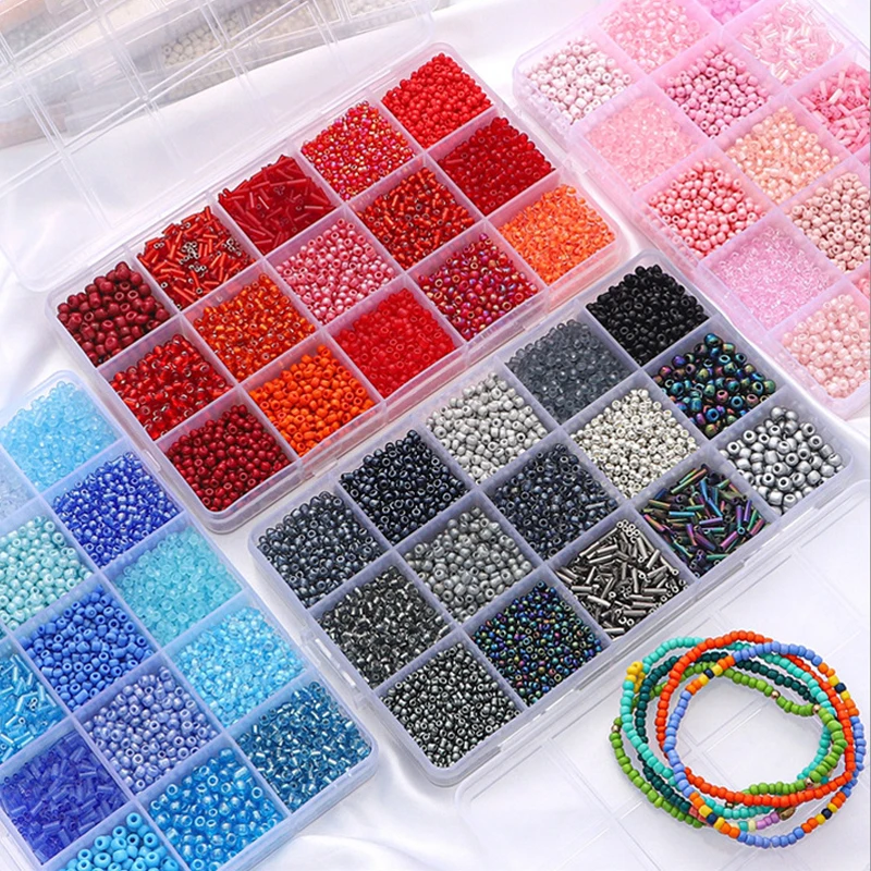 Wholesale 2mm 3mm 4mm Glass Seed Beads Kit Czech Seed Beads Round Beads For  DIY Bracelet Necklace Jewelry Accessories 24 Colors - AliExpress
