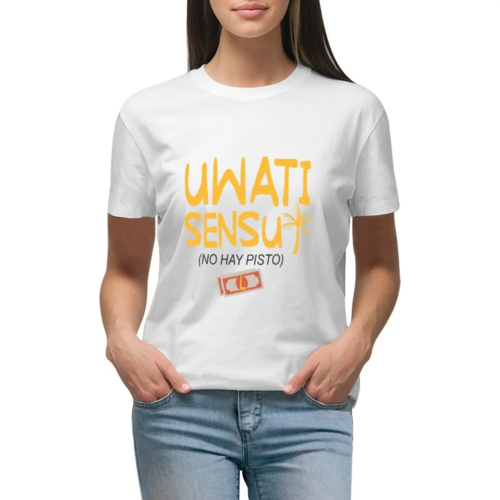 

Uwati Sensu T-shirt kawaii clothes funny cute clothes cat shirts for Women
