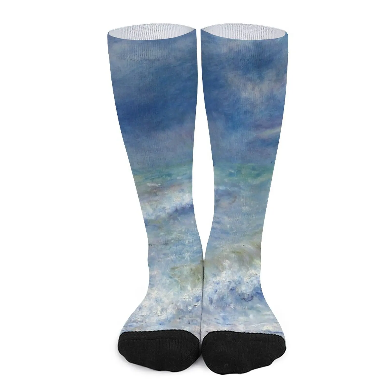 

Pierre-Auguste Renoir. Seascape, 1879. Socks non-slip soccer stockings valentine gift ideas men socks cotton golf