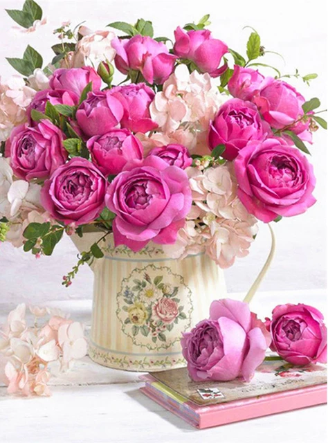 5D Diamond Painting Flower Full Diamond Tulip Rose DIY Diamond Mosaic Art Painting Cross Stitch Rhinestone Embroidery Home Decor CY-HH00057AE6