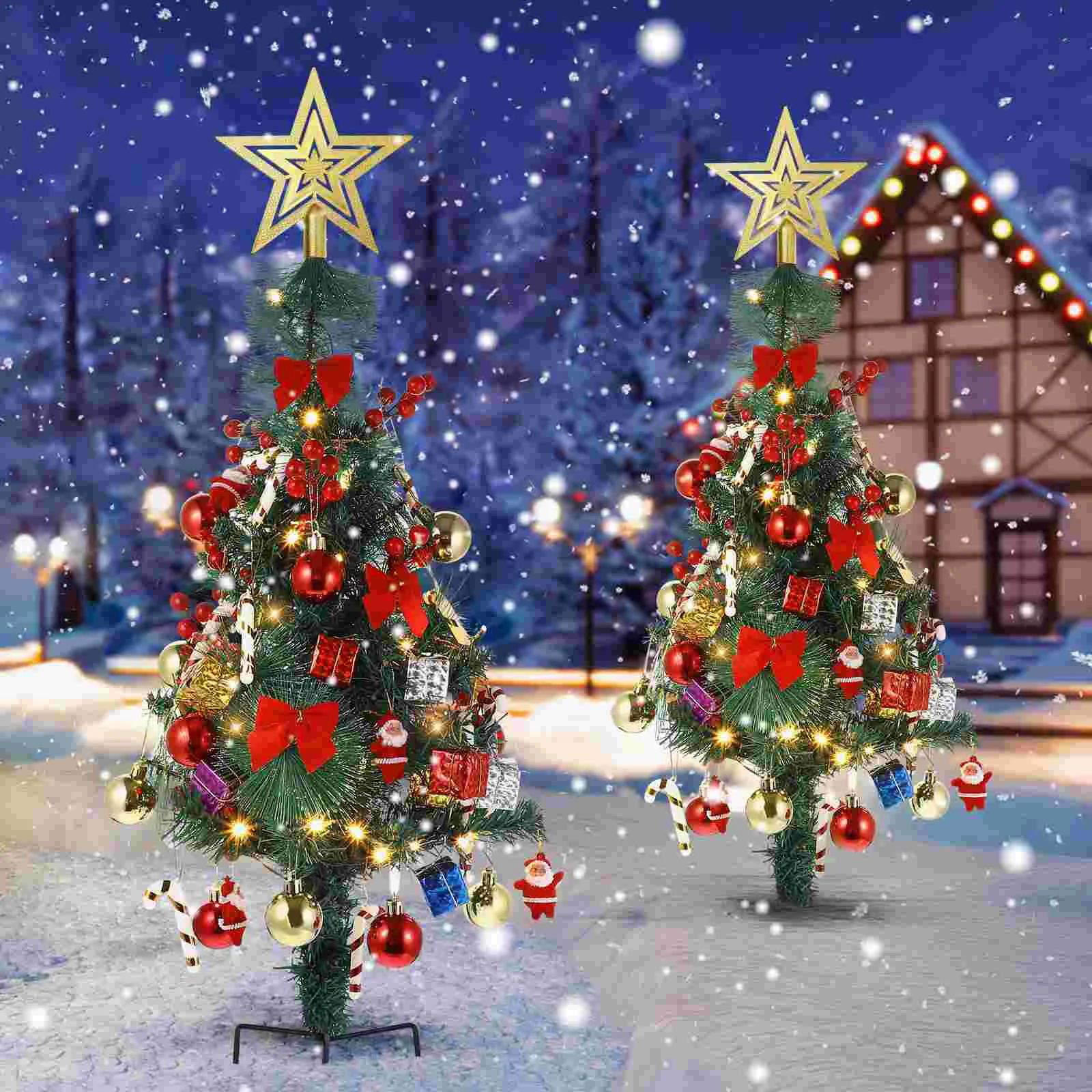 

Artificiales Para Christmas Tree Decorative Xmas Outdoor with Stand Pine Adornment