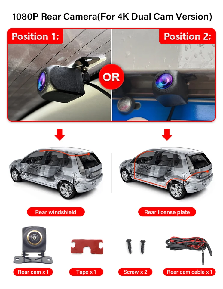 CAM DASH 4K Pour Volvo XC60 S90 2022 2023 Enregistrement Arrière Avant Avec DVR