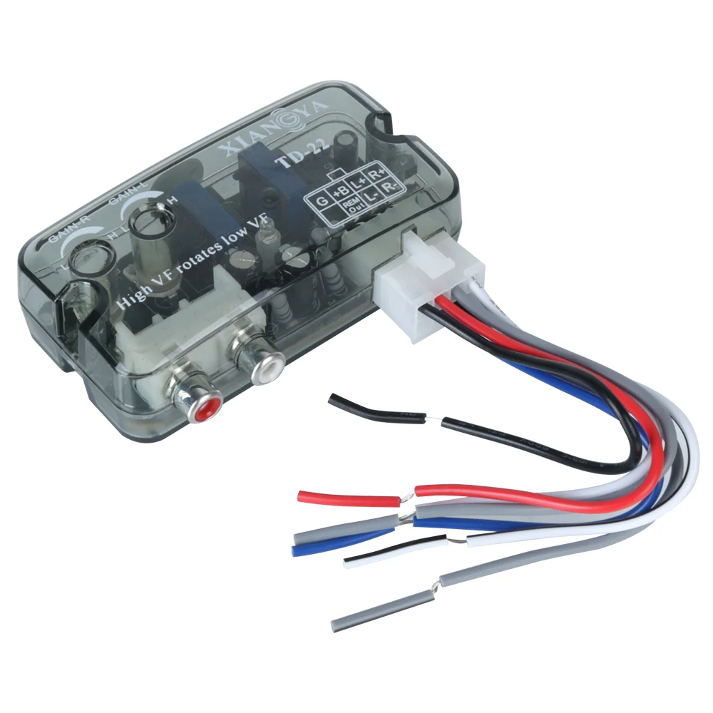 12V Converter Adapter Adjustable Frequency Line Car Subwoofer Stereo Radio Converters Auto Car Audio Converter RCA Stereo