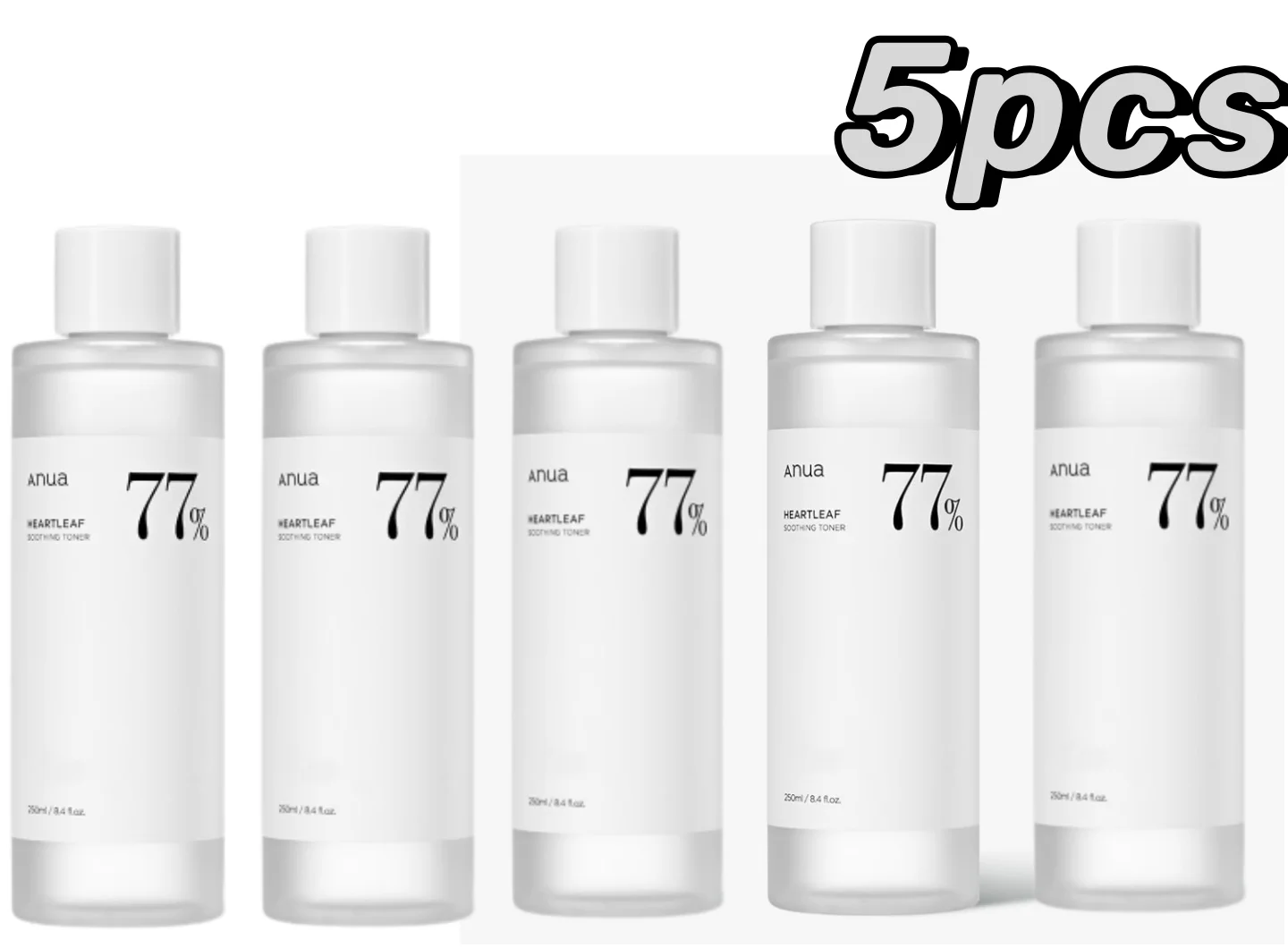 

5PCS Anua Heartleaf 77% Soothing Toner pH 5.5 Calm the Skin Refreshing Moisturizing Purifying and Non Irritating 250ml