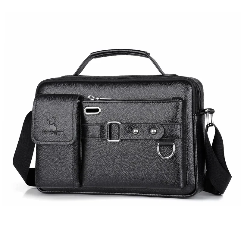 Men's Leather Briefcase Portable PU Leather Handbag New Fashion Briefcase leather briefcase
