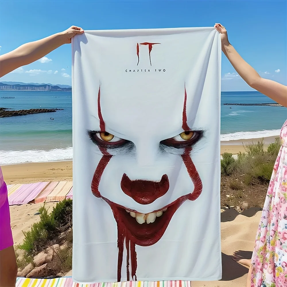 1PC 아이코닉 호러 여행용 타월, 내구성이 뛰어난 폴리에스터 속건성 원단, 캠..