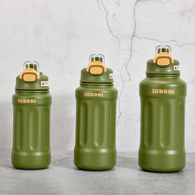 

Large-capacity Outdoor Portable Sports Fitness Kettle Stainless Steel Mountaineering Portable Insulation Kettle Riding Kettle