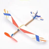 DIY Hand Throw Flying Glider Planes Elastic Rubber Band Powered Flying Plane Airplane Glider Assembly Model Toys For Children 1