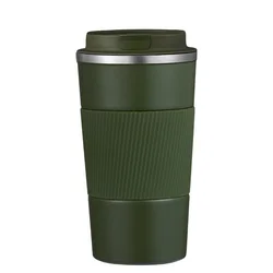 Insulated Stainless Steel Travel Mug - Reusable Thermal Coffee Cup - 380ML (Green)