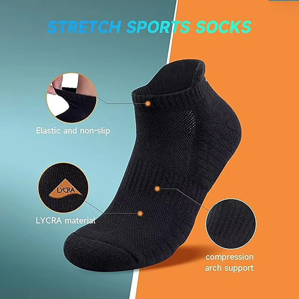 Sports Compression Socks 1 Pairs-Circulation Arch Support Plantar ，Running 、 Athletic Running 、Low Cut Cushioned Anti-Blister