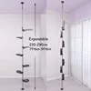7-Tier Indoor Plant Pole Spring Tension Rod Expandable Flower Pots Display Rack Stand Hanger Metal Corner Storage Shelf, 5