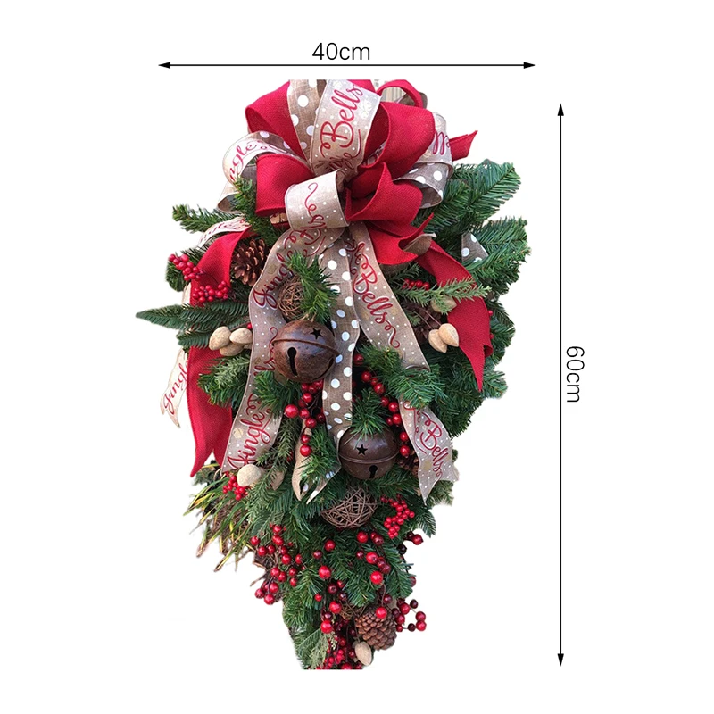 thumbnail image 1 of Guirnalda creativa para colgar en la pared, 60 adornos navideños de medio árbol al revés, 1 of 5