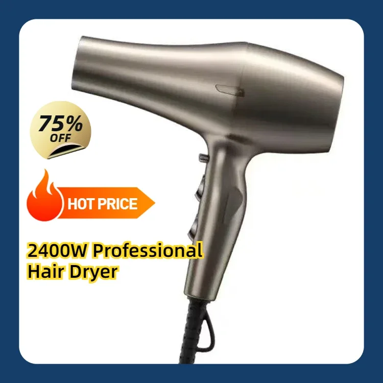Professional Hair Dryer Hair Salon/Barber 2400W High Power Wind Negative Ions Large Wind Blow Dryer 3 Gears Care