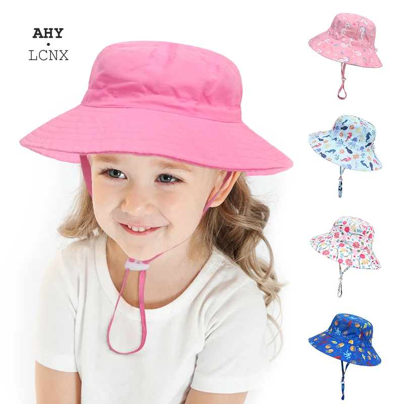 Kids Bucket Hat Strap Fisherman Hat Babies Beach Hat Baby Summer