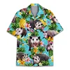 3D Print Funny Animal Hawaiian Shirts For Men Women Summer Short Sleeve Casual Relaxed-Fit Button Down Beach Shirt Mens Tshirt 1