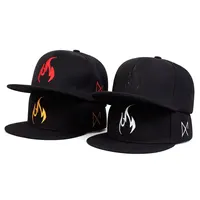 Unisex Flame Embroidery Hip-hop Hats Outdoor Adjustable Casual Baseball Caps Sunscreen Hat
