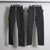 High Street Men's Casual Pants Pockets Design Cargo Pants Cotton Full Length Drawstring Techwear Men's Clothing 1