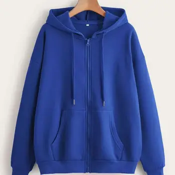 Autumn Women Sweatshirt Hoodies Spring New Fashion Casual Cardigan Drawstring Sweatshirts Korean Style Solid Zip Up Hoodies