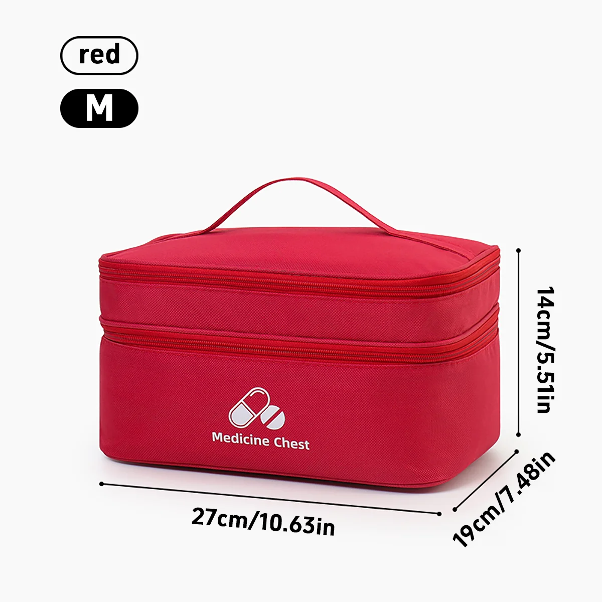 1 Stück Große Kapazität Doppeldecker-Medizintasche, Outdoor-Notfallset, Tragbare Kleine Medizintasche, 2025 NEUE Aufbewahrungstasche für Zuhause – Detail 2