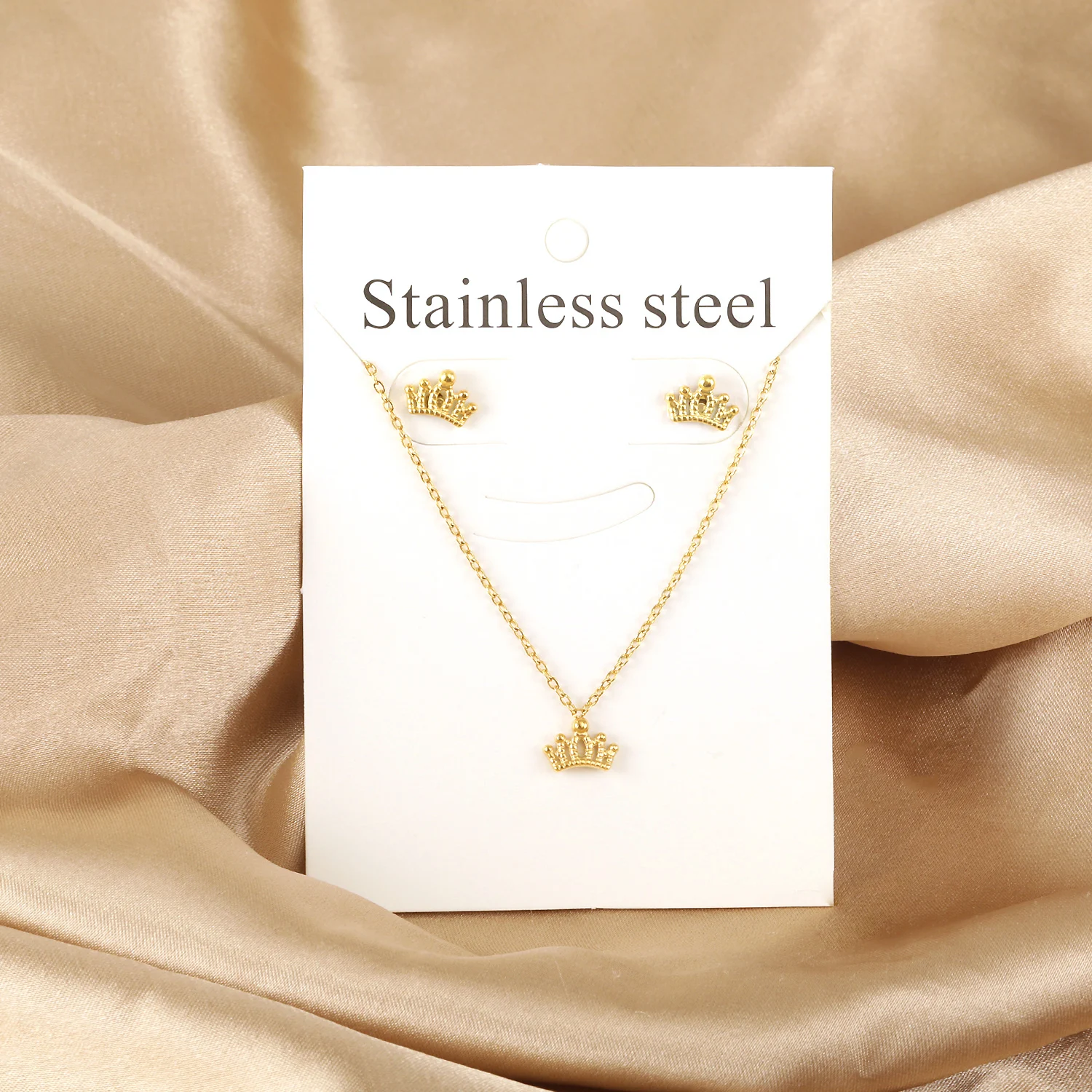 Necklaces Jewelry Sets For Women Girls Stainless Steel Pendant Necklaces And Earrings 2 Pieces Sets Wedding Party Jewelry Gifts - 3