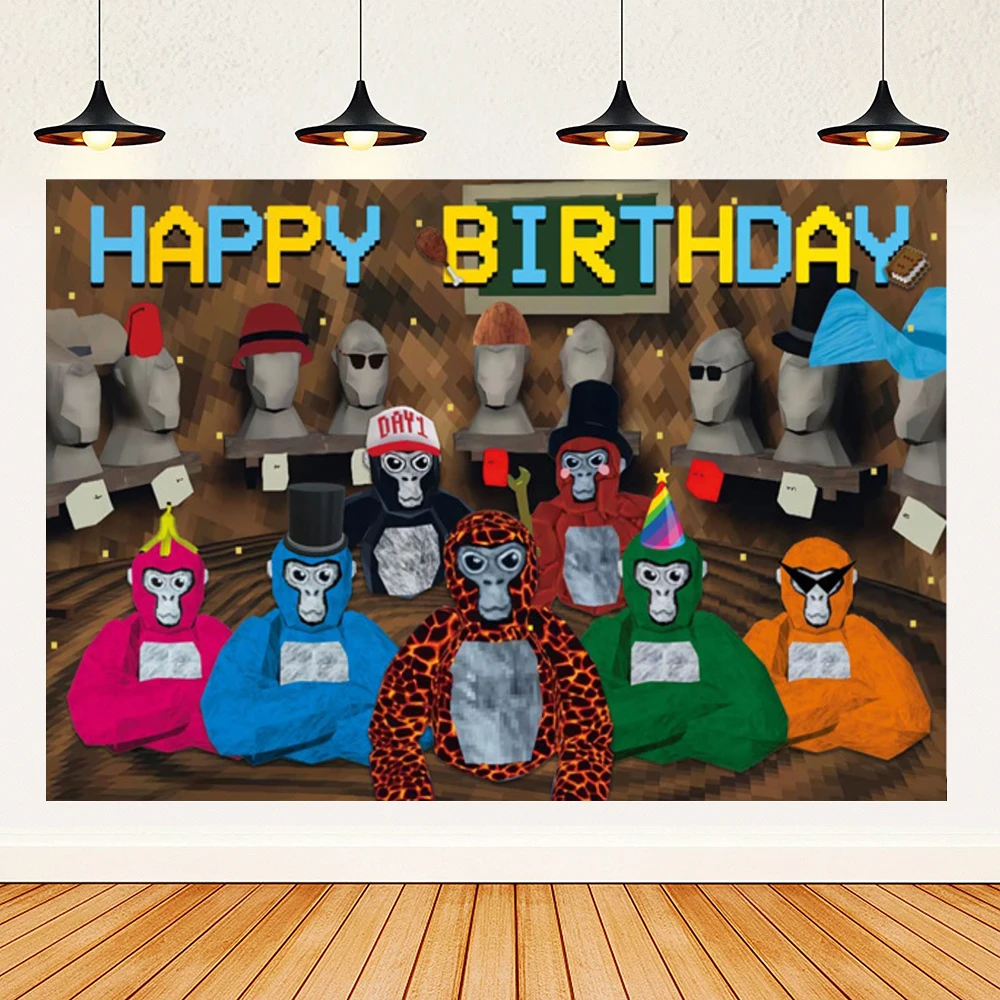 Gorilla Tag Thema Geburtstags feier Dekoration liefert Nummer Luftballons König Affe Banner Kuchen Topper Hintergrund Baby Dusche Geschenke – Detail 40