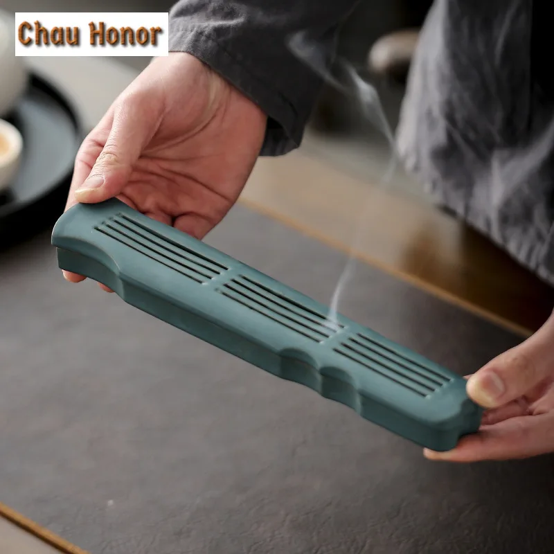 Creative Guqin and Zen Insert Line Sleeping Incense Box Sandalwood Agarwood Box Seat Incense Burner Holder Home Decoration Craft