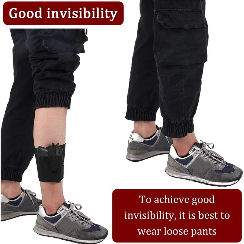 Pistol Holster Hunting Holster Gun Holster Gun Accessories Tactical Ankle Holster Drop Leg Gun Holder Right Left Leg Concealed Elastic Pouch Pistol Bag Hunting