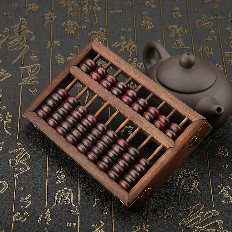 

Antique solid wood trumpet nine-speed abacus, Craftsmanship abacus logs made of old craftsmanship abacus decoration ornaments