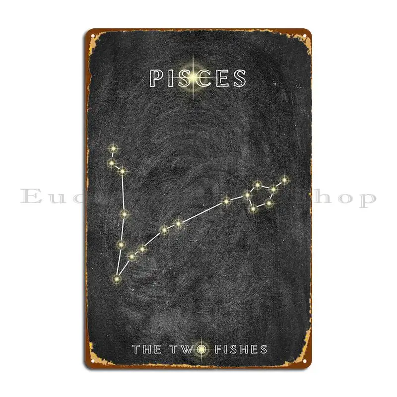 

Pisces Constellation Metal Sign Party Vintage Custom Printed Wall Plaque Tin Sign Poster