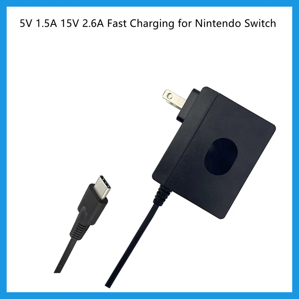 Nintendo Switch用電源アダプター,5v,1.5a,15v,2,6a,Nintendo Switch