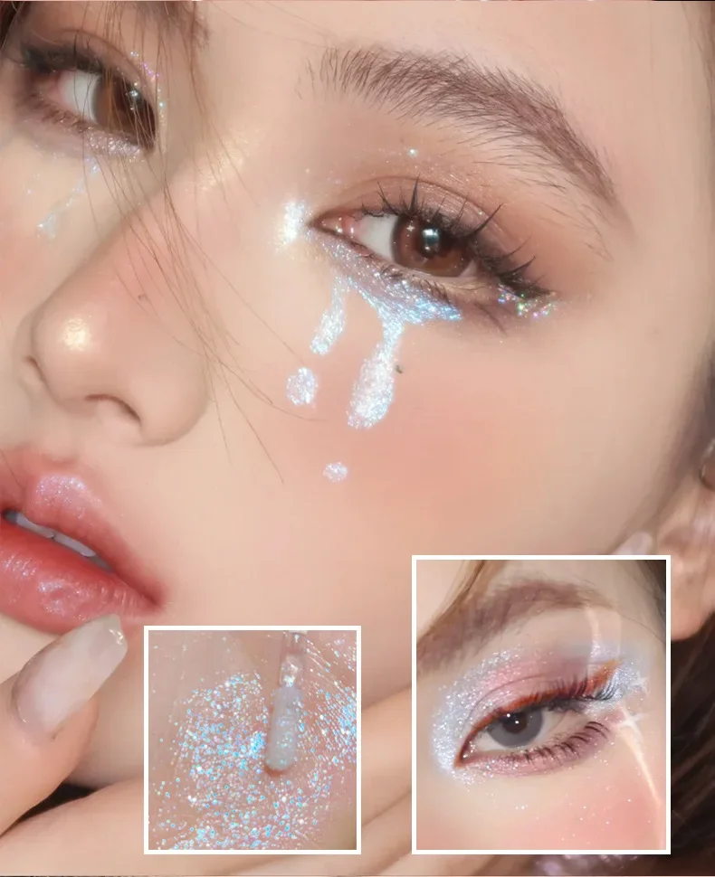 Xixi Shake Le High-gloss Broken Diamond Shiny Liquid Eyeshadow Quick-drying Film-forming Lasting Brightening Liquid