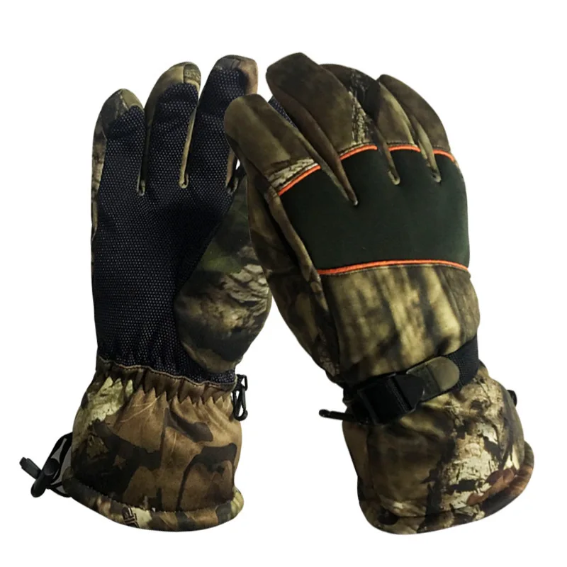 

Мужские лыжные перчатки, плюшевые зимние Нескользящие перчатки с пальцами для велоспорта, кемпинга, мотоцикла, скалолазания, варежки, камуфляжные перчатки для спорта на открытом воздухе