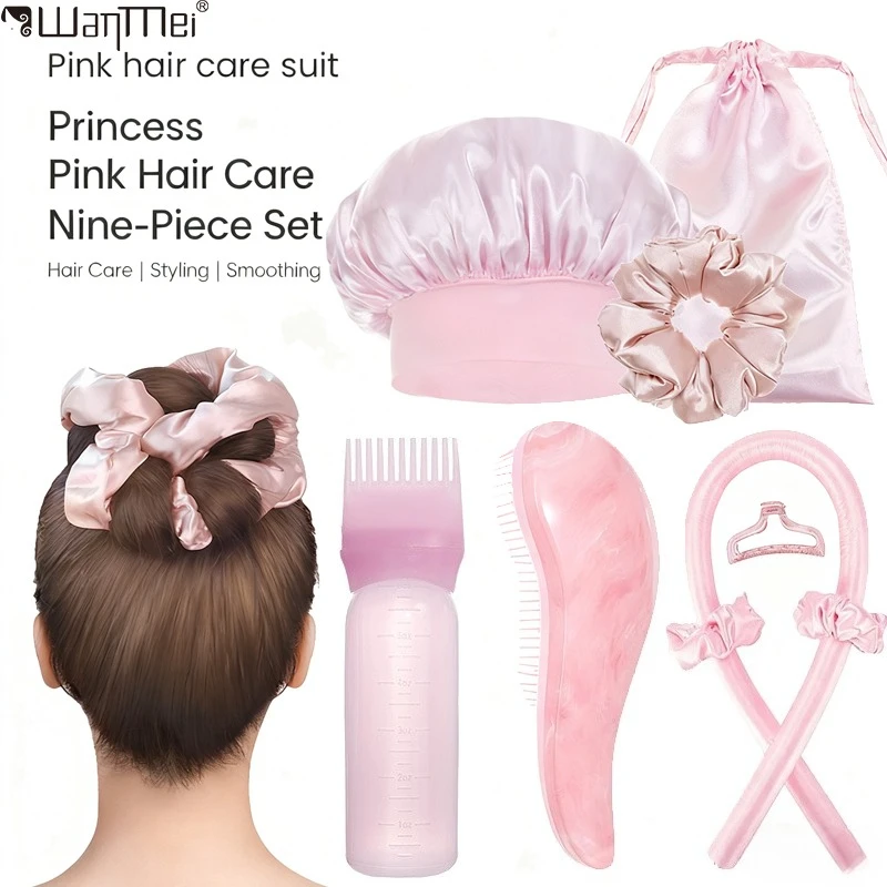 Heatless Hair Curler Set with Massage Comb for Effortless Overnight Curls