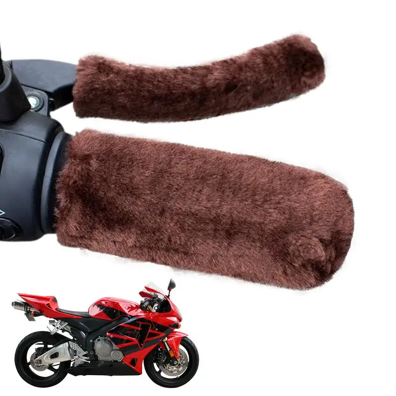 

Brake Lever Grip Warm Soft Plush Bike Handle Grip Covers Hand Protector Bicycle Grips Protective Non-slip Bike Accessories For