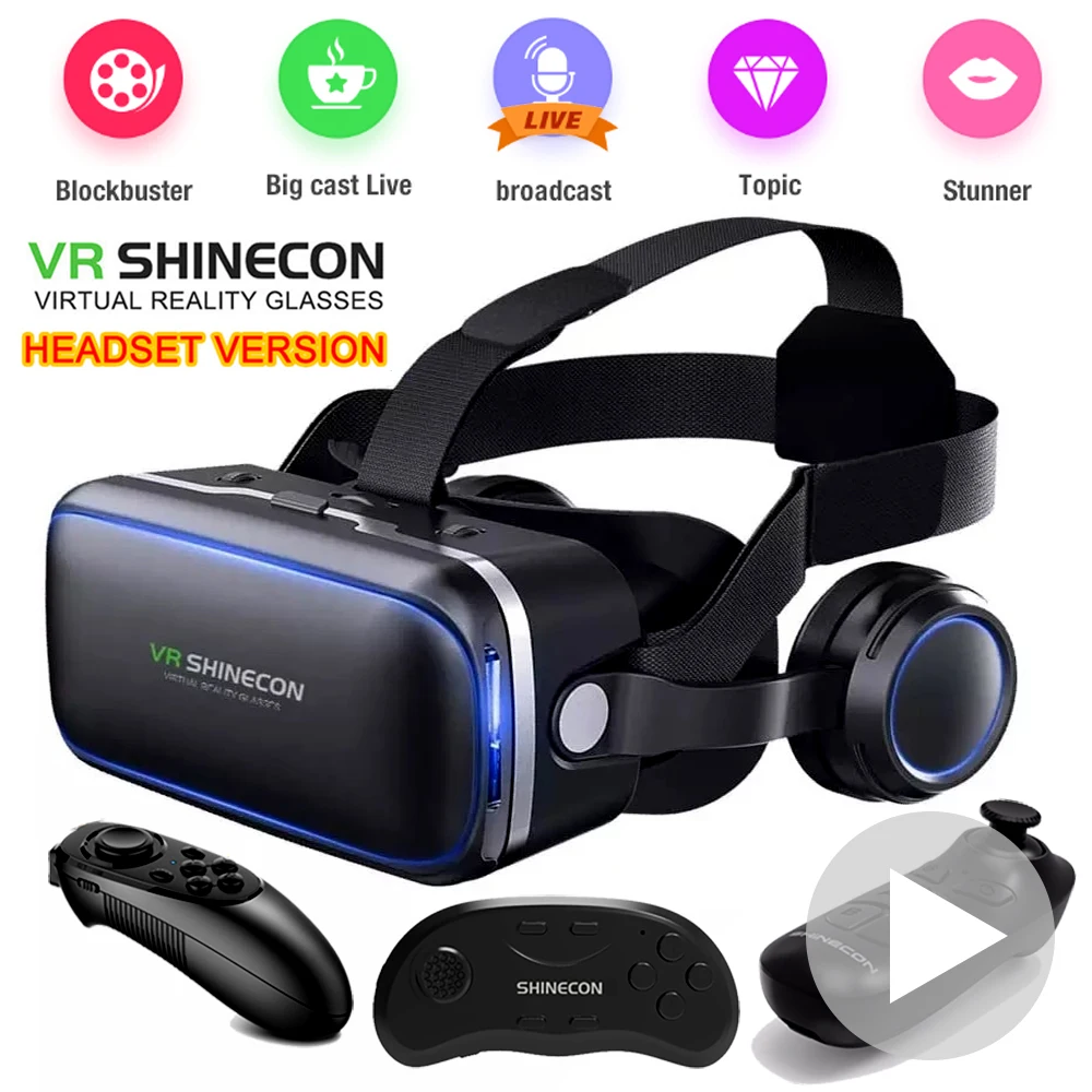 2022 оригинальные 3D очки виртуальной реальности VR Shinecon 6 0 шлем смарт-очки чехол для