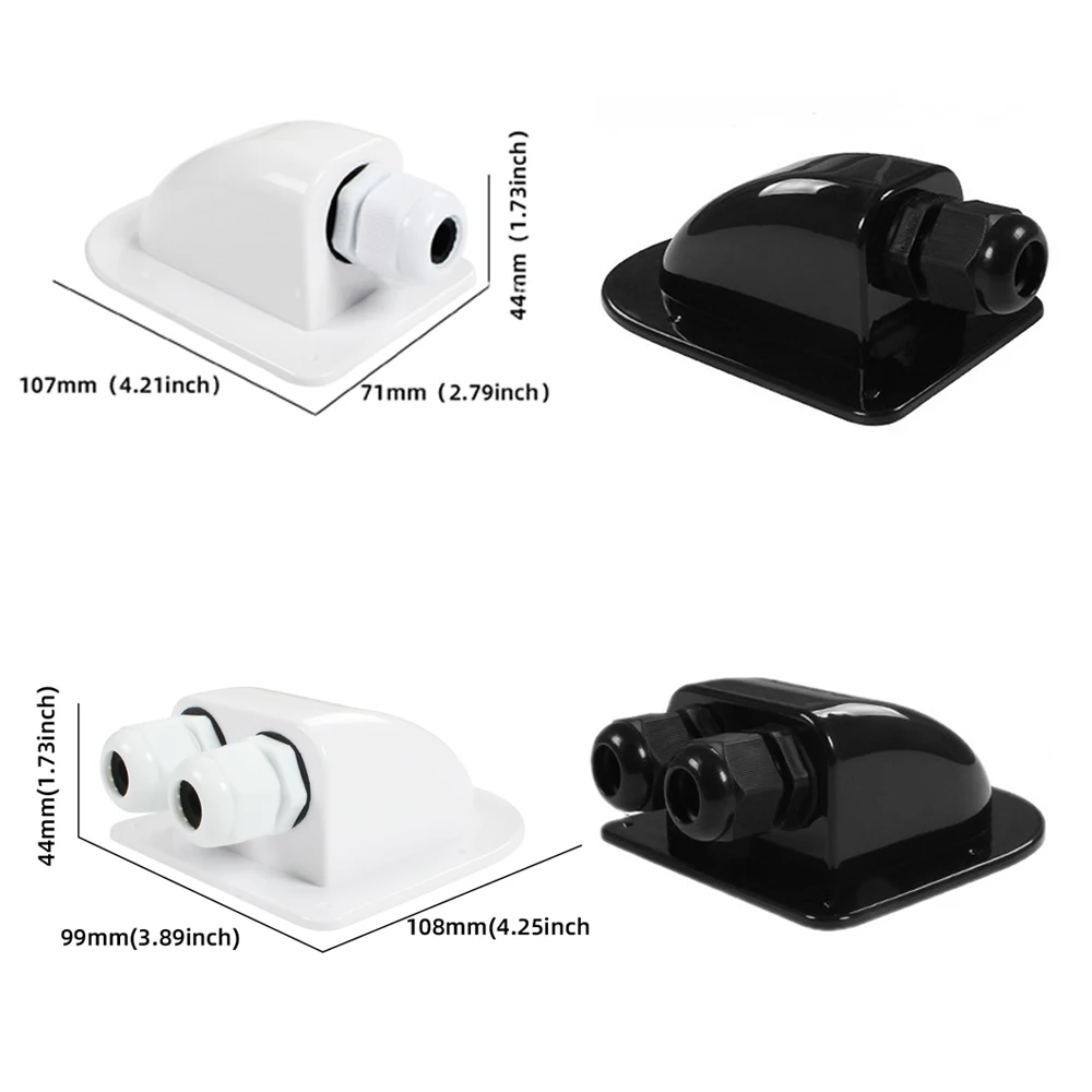 Solar Panel Junction Box Double Wire Entry Gland Box PV RV Roof Mounting Accessories Cable Double Hole Junction Box For Camper Yacht Caravan