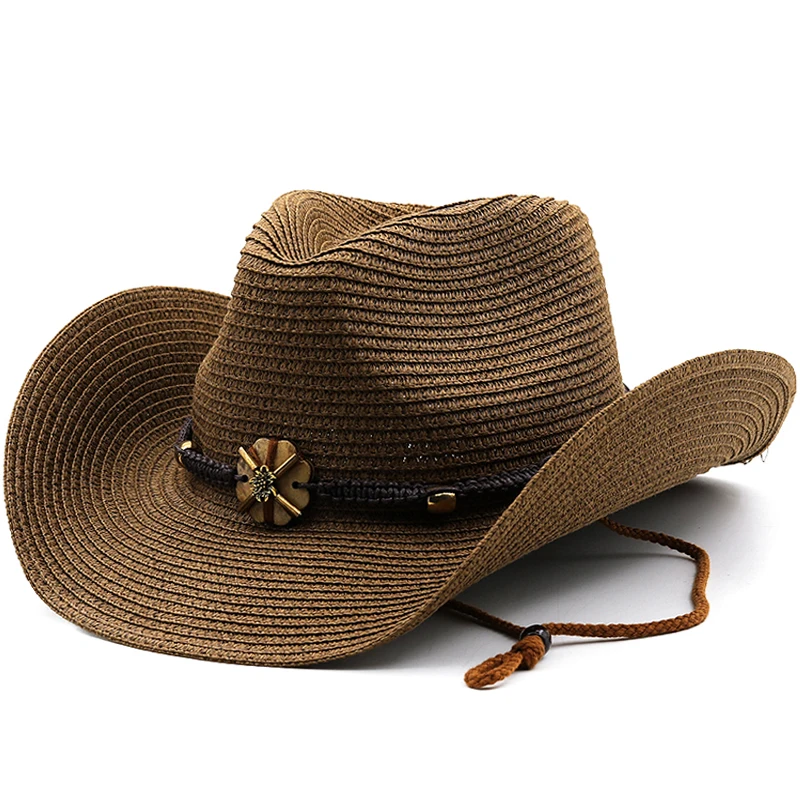 

Simple Women Summer Jazz Hat cowboy Straw Hat Men Fedora Panama Beach Sun Hats Chapeu Unisex Caps