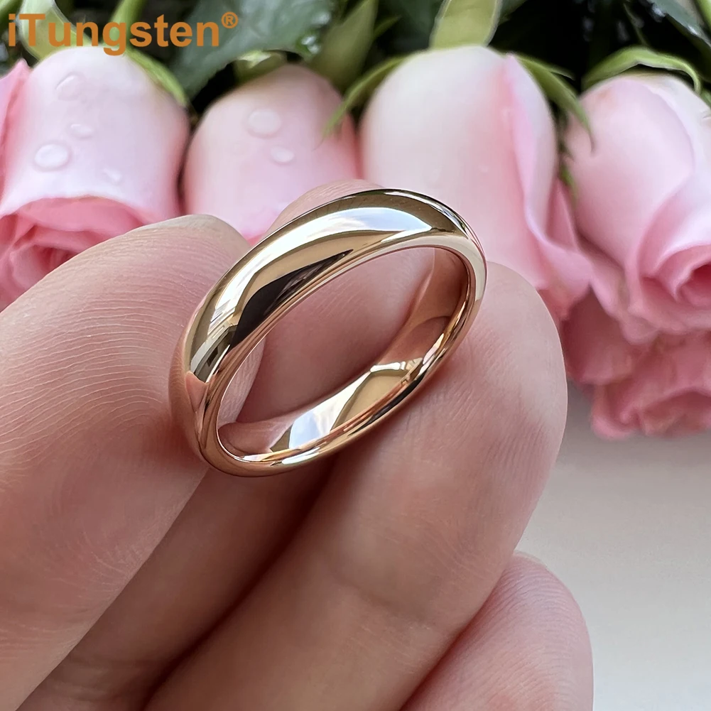 iTungsten Shiny Beautiful Ring Multiwidth Men Women Tungsten Wedding Band Trendy Jewelry Domed Polished Comfort Fit