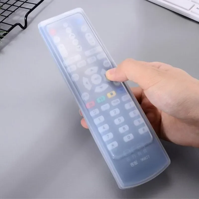 Anti-fall Transparent Silicone Remote Control Cover TV Air Condition Remote Control Case Holder Dust-proof Cover Protective Case