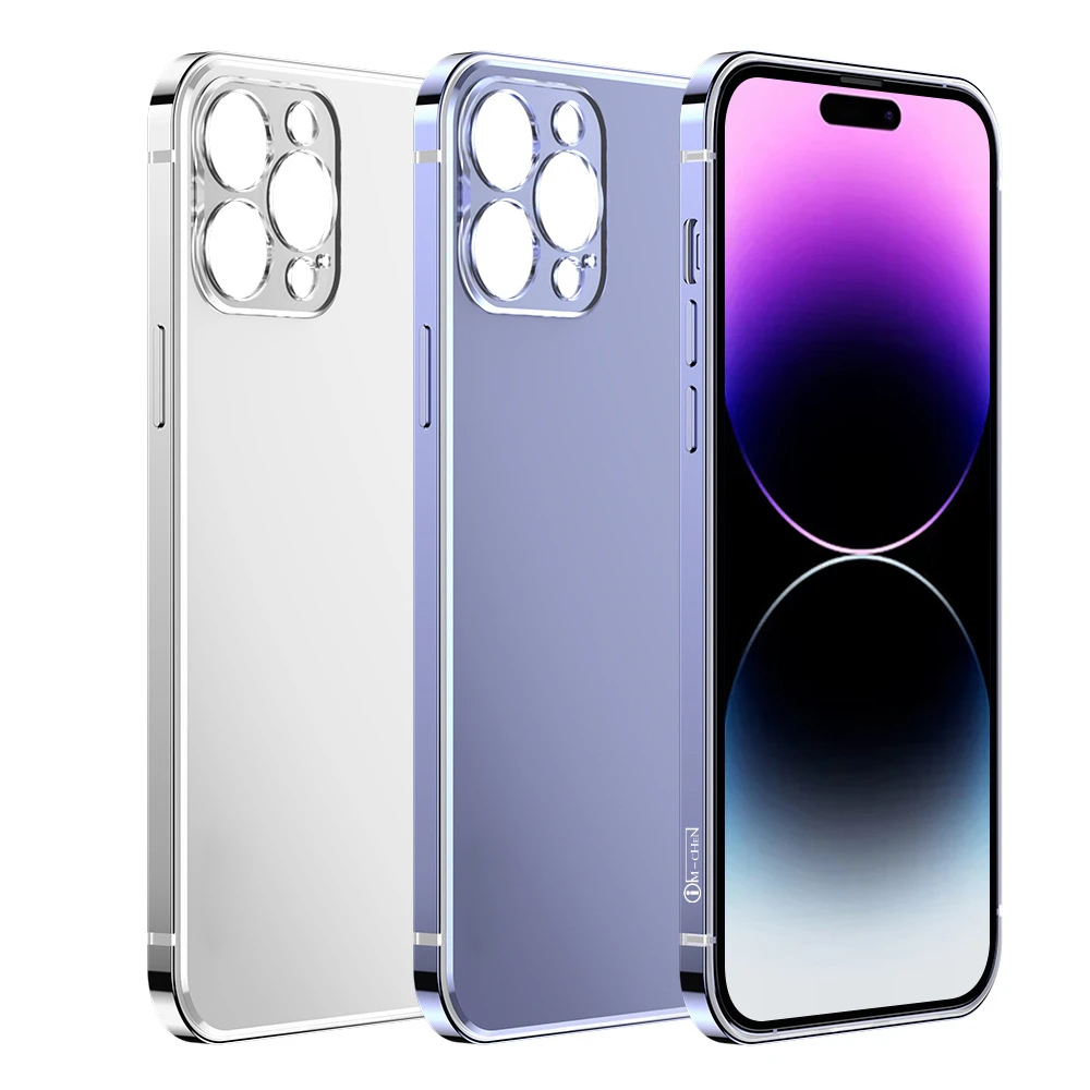 Titanium Steel Metal Phone Case For Iphone 12 13 Pro Max Lens Metal Full Protective Case Wire Drawing Anti Fall Back Cover Cool Mobile Phone Cases Covers Aliexpress
