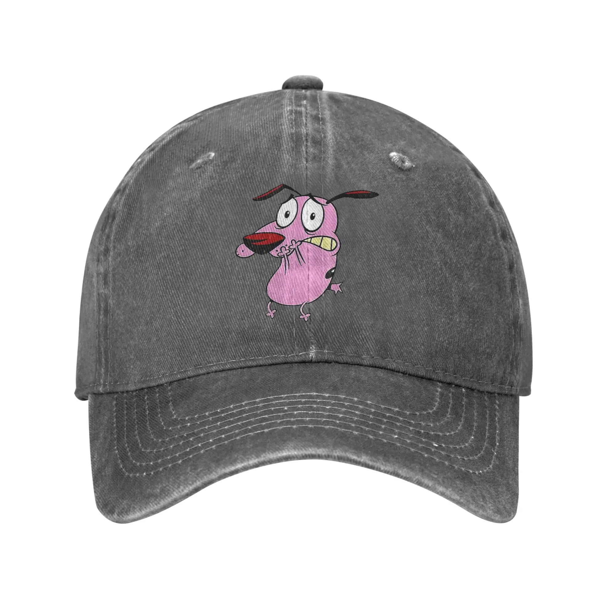 Niedliche, mutige Cowardlys-Hunde-Jeansmütze, lässige Baseballkappen, verstellbare Mütze, Sommer-Unisex-Baseballmützen