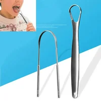 High Quality Stainless Steel Tongue Scraper Cleaner Fresh Breath Cleaning Coated Tongue Toothbrush Oral Hygiene Care Tools 6