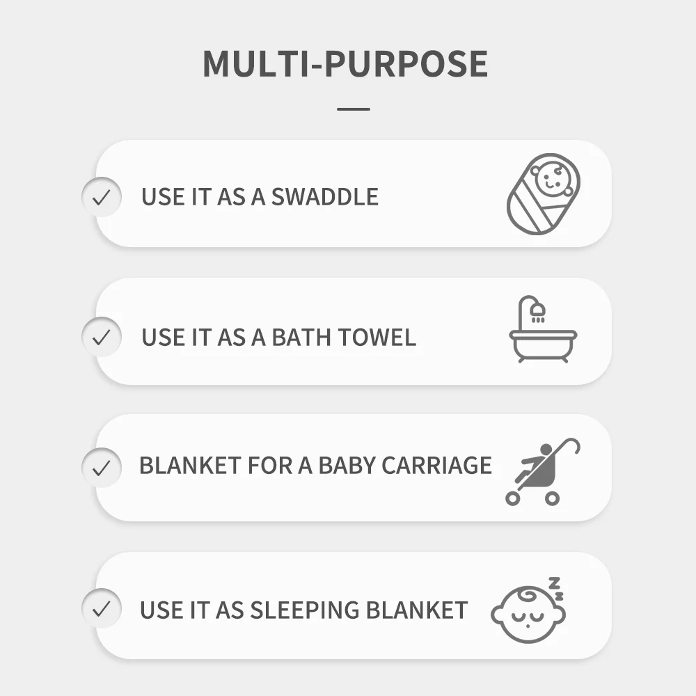 Elinfant 1 Pcs Bamboo Cotton Baby Swaddle All Season Breathable Blankets Newborn Bath Towel Various Patterns Multifunctio Use 2