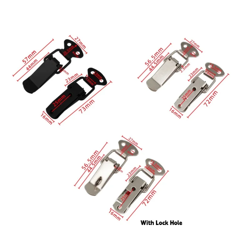 10 pcs Toggle Latches Spring Loaded Cabinet Catch Boxes Handle Lock Lever Clasp Case Clamp